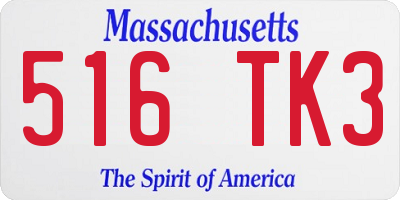MA license plate 516TK3