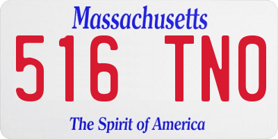 MA license plate 516TN0