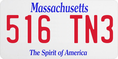 MA license plate 516TN3