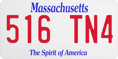 MA license plate 516TN4