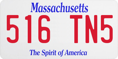 MA license plate 516TN5