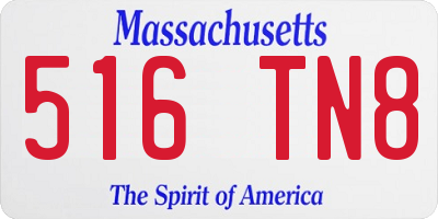 MA license plate 516TN8