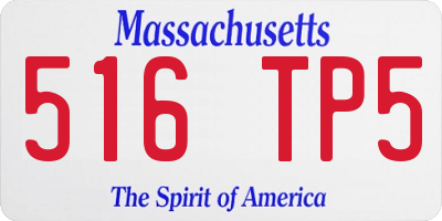 MA license plate 516TP5
