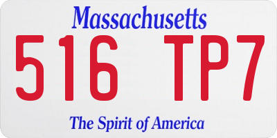 MA license plate 516TP7