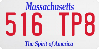 MA license plate 516TP8