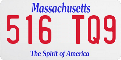 MA license plate 516TQ9
