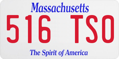 MA license plate 516TS0