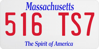 MA license plate 516TS7
