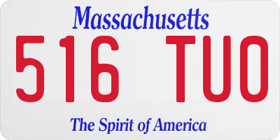 MA license plate 516TU0