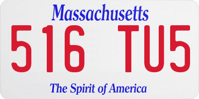 MA license plate 516TU5