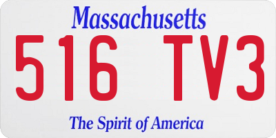 MA license plate 516TV3