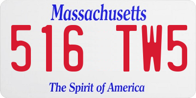 MA license plate 516TW5