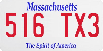 MA license plate 516TX3