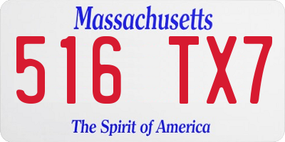 MA license plate 516TX7