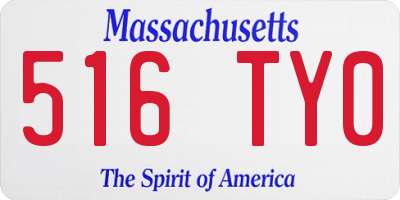 MA license plate 516TY0