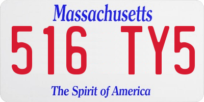 MA license plate 516TY5