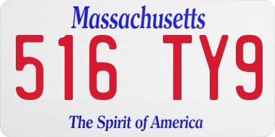 MA license plate 516TY9