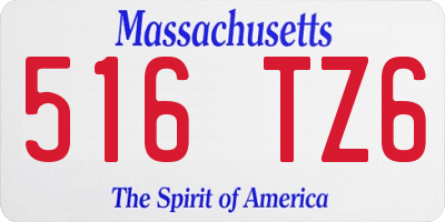 MA license plate 516TZ6