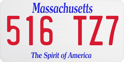 MA license plate 516TZ7