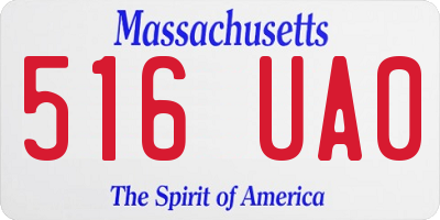 MA license plate 516UA0