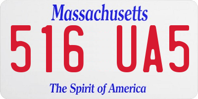 MA license plate 516UA5