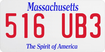 MA license plate 516UB3