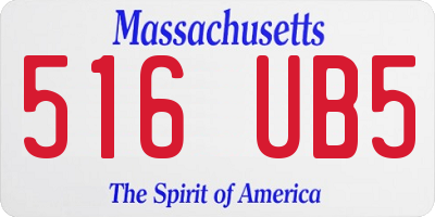 MA license plate 516UB5