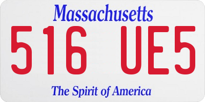 MA license plate 516UE5