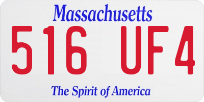 MA license plate 516UF4