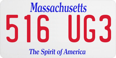 MA license plate 516UG3