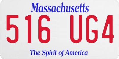 MA license plate 516UG4