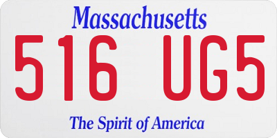 MA license plate 516UG5