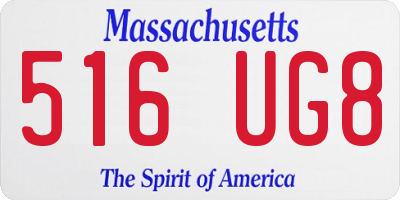 MA license plate 516UG8