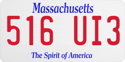 MA license plate 516UI3