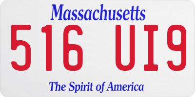 MA license plate 516UI9