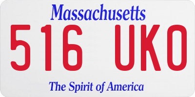 MA license plate 516UK0