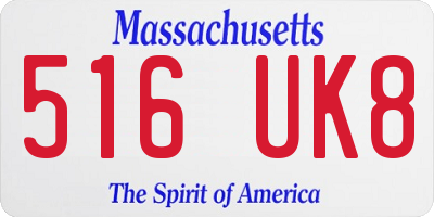 MA license plate 516UK8