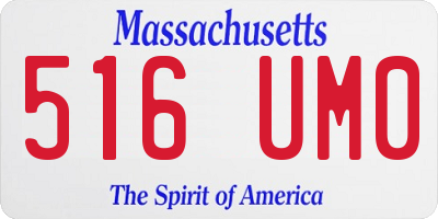 MA license plate 516UM0
