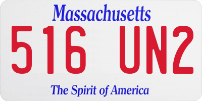 MA license plate 516UN2
