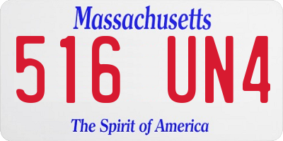 MA license plate 516UN4