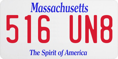 MA license plate 516UN8