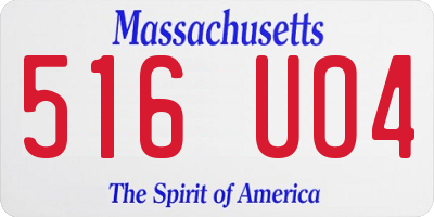 MA license plate 516UO4
