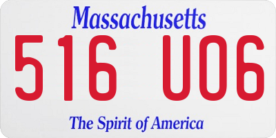 MA license plate 516UO6