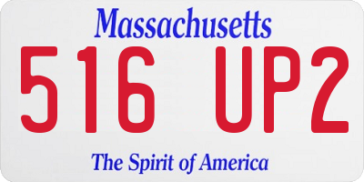 MA license plate 516UP2