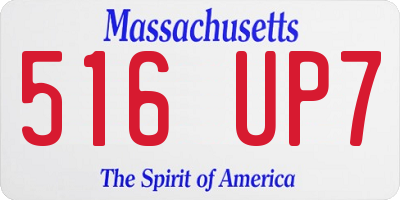 MA license plate 516UP7