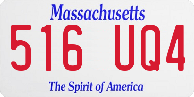 MA license plate 516UQ4