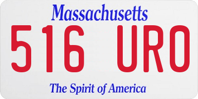 MA license plate 516UR0