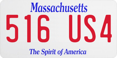 MA license plate 516US4