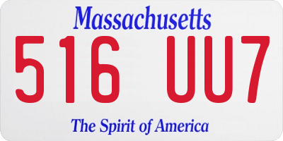 MA license plate 516UU7