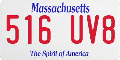 MA license plate 516UV8